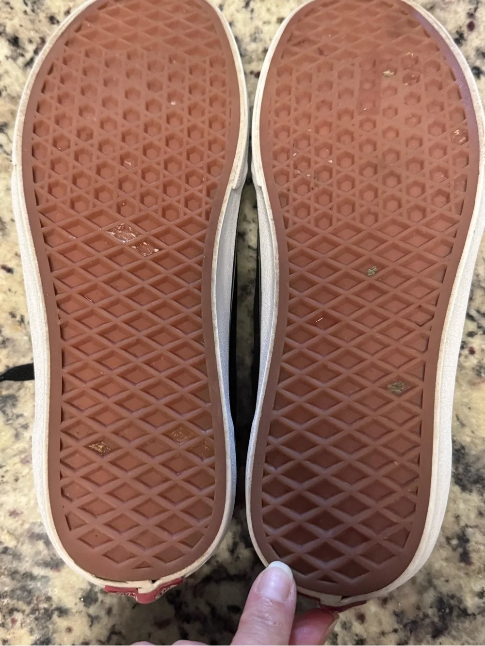 Vans Black Canvas Low-Top Sneakers with White Soles and Red Heel Tabs